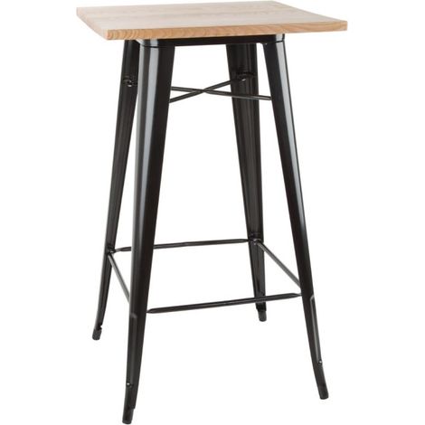 Mange-debout noir avec plateau en bois Bistro - BOLERO (1/5)