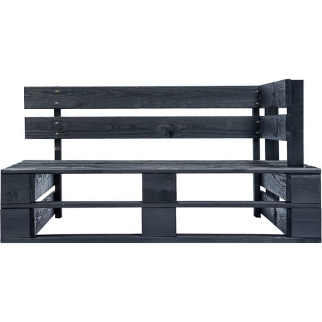 Banc d'angle palette de jardin,Banquette de jardin,Chaise bois noir CFW98971 (1/5)