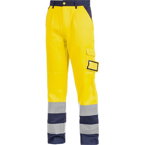 PANTALONI ALTA VISIB. GIALLO/BLU