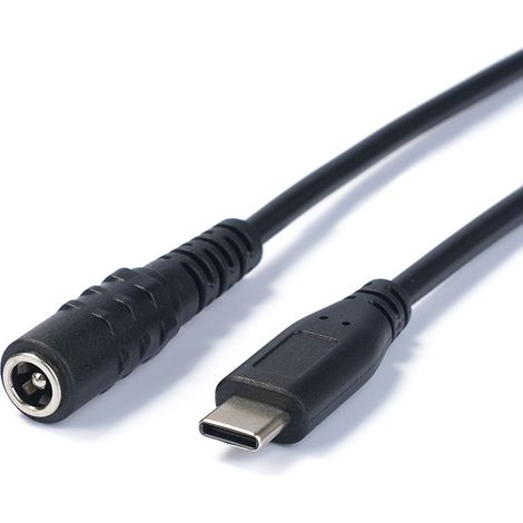 DC power adapter, 5.5 x 2.1 mm female to USB-C male connector, charging cable for phone/tablet, 5521 female adapter (1/4)