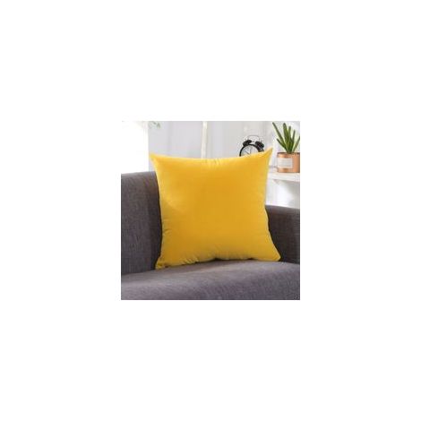 Bequemer Kissenbezug, mehrfarbig, einfarbig, für Sofa oder Büro, 40 x 40 cm (mit Füllung), Gelb