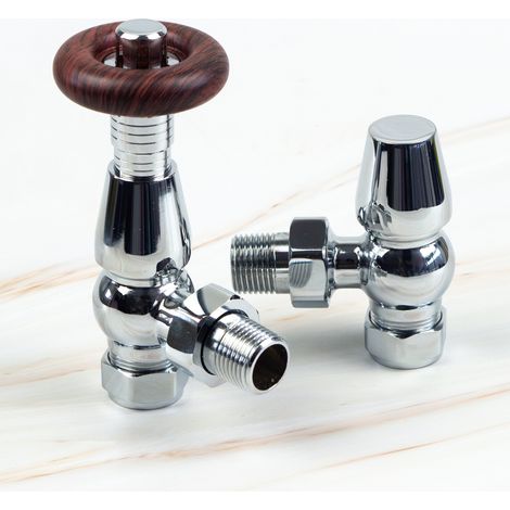 Polished Chrome Traditional Chelsea TRV Radiator Valve & Lockshield (1/2)