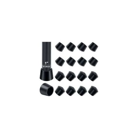 Embout De Chaise, 16pcs 25-26mm Embout Pied De Chaise Caoutchouc Embout Caoutchouc Chaise 25mm Diamètre Intérieur, pour Protéger Les Pieds de Table Éviter Les Rayures au Sol, Noir (1/5)