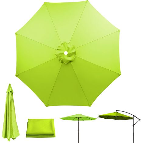 Toile de rechange pour parasol de terrasse, Imperméable, Protection UV, Toile de parasol à 8 baleines, Herbe verte (Toile de parasol seule,2,7 m) (1/5)