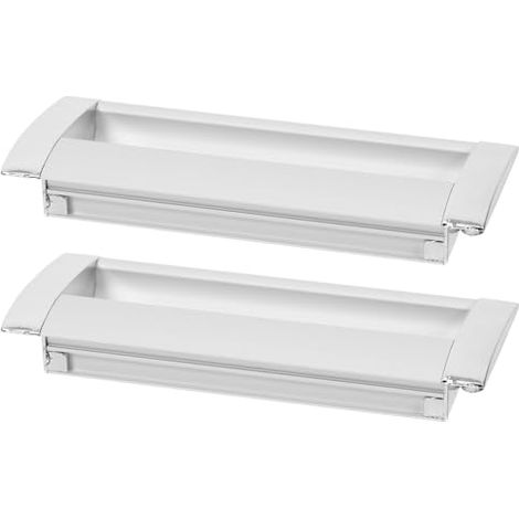 Poignée de Meuble Encastrée Argentée en Alliage D'aluminium, Lot de 2 (1/5)
