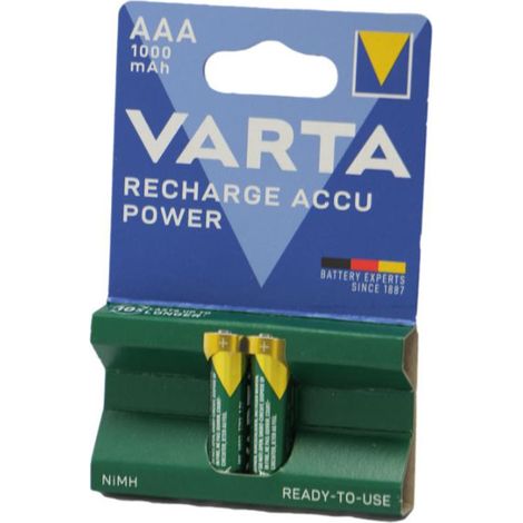 Ersatzteil - SOS Accessoire Lot de 2 piles rechargeables NIMH AAA LR03 - 1000MAH pour Accessoires et entretien VARTA 5703301402 -  -