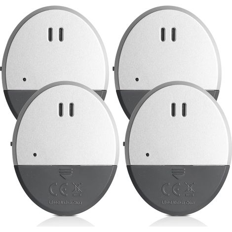 Conjunto de 4 alarmas para puertas y ventanas: alarma de rotura de cristales de 130 dB, alarma antirrobo para ventanas, sistema de alarma inalámbrico, sensor de alarma para puertas, seguridad y protec (1/5)