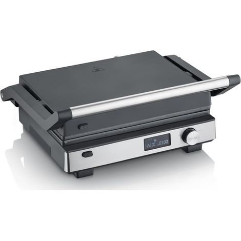 Gril multifonction 3-en-1 - SEVERIN - KG 2380 - 2000 W - 3 jeux de plaques - Ecran LED - Noir / Inox