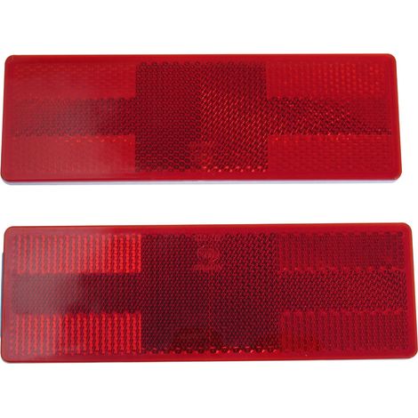 Self Adhesive Red Reflector X2 - Rear Trailer Boat Caravan Safety (1/2)