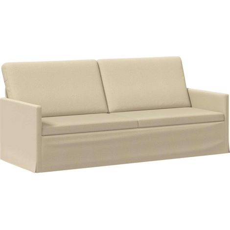 Divano a 3 posti Crema 190 x 81 x 82 cm Tessuto (1/5)