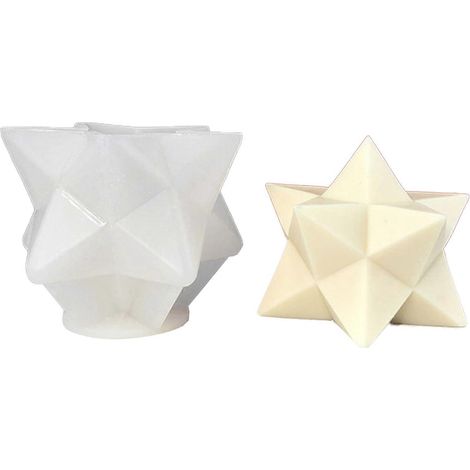 3D-Sternkerzenform, geometrische Silikonformen für die Kerzenherstellung, handgemachte Seifen- und Tonform, DIY-Kuchen- und Schokoladendekoration (1/5)