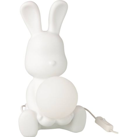 Lampe de table lapin blanche en polyrésine - blanc (1/4)