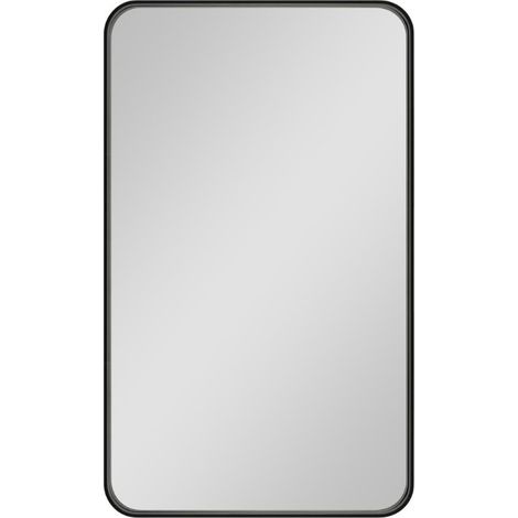 60x80 cm miroir suspendu rectangulaire, cadre en aluminium, noir (SATZOB6080CE) (1/5)