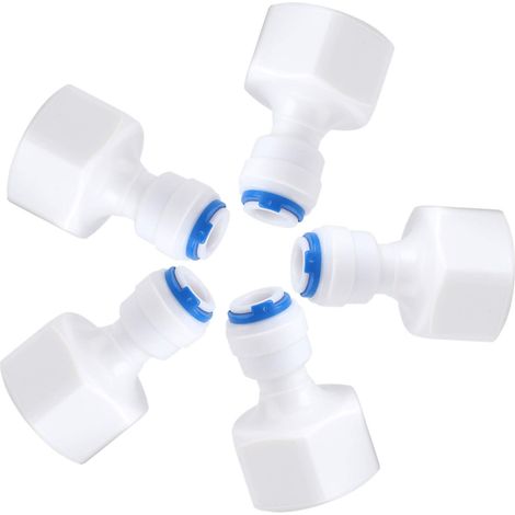 Connecteur Rapide pour Filtre à Eau, 6pcs 1/4 Tube Od à 1/2 Femelle Push in Quick Connector Filtre à Eau Osmose Inverse pour la Maison.