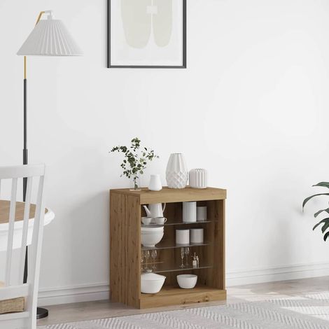 LED-Sideboard Artisan-Eiche 60,5 x 37 x 67 cm Holzwerkstoff