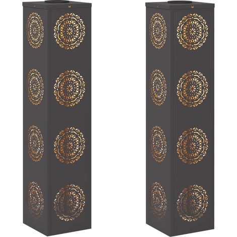 Lumière de chemin LED solaire 2 pcs Noir Acier laminé à froid (1/5)