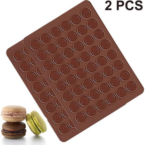 2 Silikon-Backmatten, 48 Mulden, geeignet für Macarons, Silikonformen, Antihaft-Macaronformen (1/5)