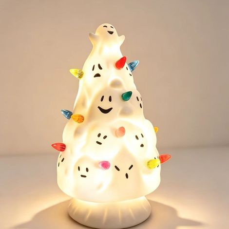 Nouvelles lanternes citrouilles effrayantes - Lanternes citrouilles gothiques, décorations d'Halloween, arbres lumineux fantomatiques empilables en résine
