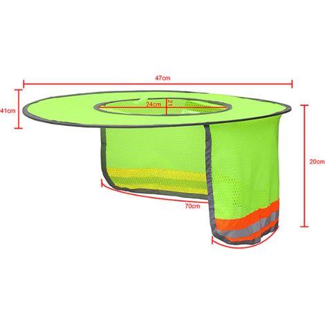Ortviai Brim de Casque de Sécurité Anti-UV pour Chantier Extérieur – Vert Fluorescent, Polyester, Taille Unique