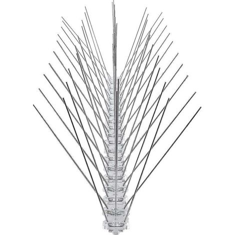 Pics anti-oiseaux en acier inoxydable, longueur totale 3 mètres, 6 segments de 50 cm chacun, avec fermeture à clic et point de rupture prédéfini. (1/5)