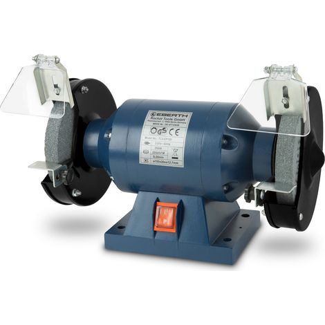Eberth – Touret à meuler électrique 250W – Double meule 150mm A36/A60 – Vitesse 2950 tr/min pour affûtage précis (1/5)