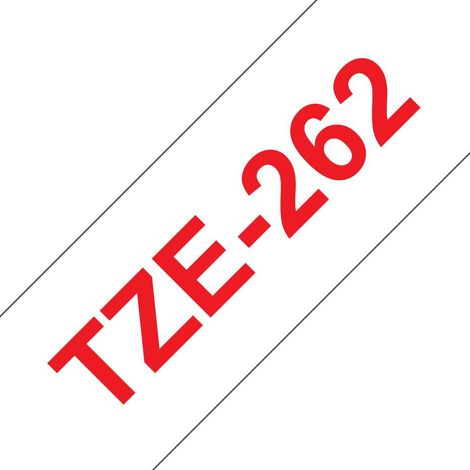 Brother TZE-262 nastro per etichettatrice Rosso su bianco (1/4)