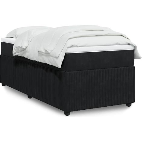 Boxspringbett mit Matratze Schwarz 90x190 cm Samt