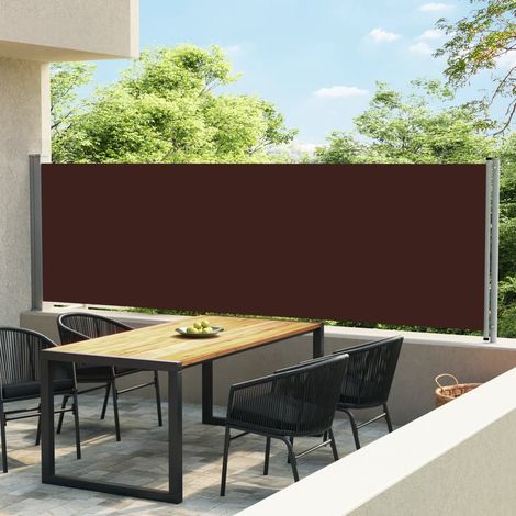 Auvent de Balcon Anti-Soleil - latéral rétractable de patio - Auvent de jardin terrasse bistro - 140x600 cm Marron Chic-122564 (1/5)