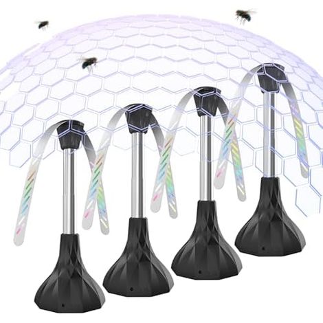 Fliegenabwehr, wiederaufladbarer Tischventilator zur Fliegenabwehr, für drinnen und draußen, ideal für Partys, Restaurants, Küchen, Obstgärten und Grillabende, 4er-Pack (1/5)