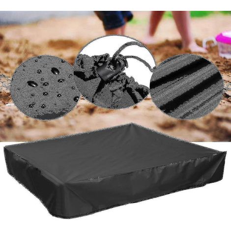 Bâche pour bac à sable avec cordon de serrage, imperméable et anti-UV, pour l'extérieur (200 x 200 x 20 cm) : Bleu (1/5)
