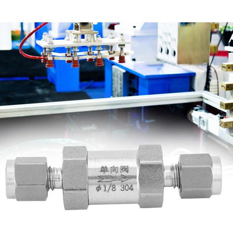 Clapet anti-retour en acier inoxydable BSPP à filetage femelle unidirectionnel pour raccordement de tuyaux d'eau, d'huile et de gaz, acier inoxydable 304, filetage 1/8 pouce (1/5)