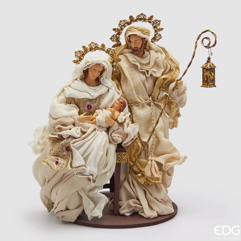 EDG Enzo De Gasperi Statuetta Natalizia Natività con Base H 50 Cm Ivory Gold (1/4)