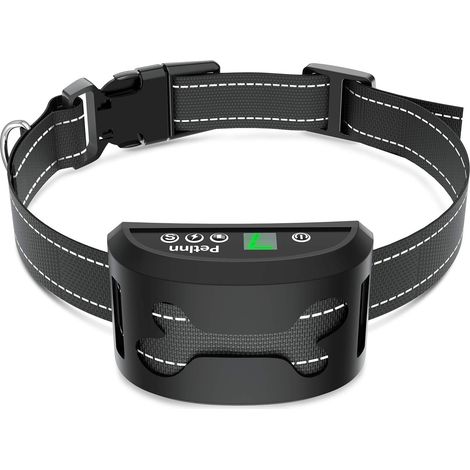 MINKUROW Collare Antiabbaio Display Lcd Ricaricabile Impermeabile Con Modalità Beep/Beep&Shock/Beep&Vibrate/Beep&Shock&Vibrate (Nero) (1/5)