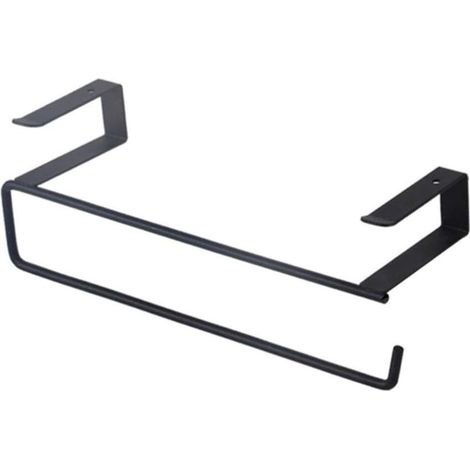 Porte-rouleau de papier en forme de S, organisateur de perçage pour armoire de cuisine ou étagère de garde-manger, gain de place, peinture en fer épaissie, longueur 9,44 pouces (noir) (1/5)