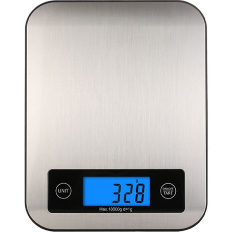Balance de cuisine connectée, petite balance alimentaire en acier inoxydable, balance précise avec affichage LED, fonction grammes et onces, garantie de 5 kg par incréments de 1 g.-AquaForge (1/4)