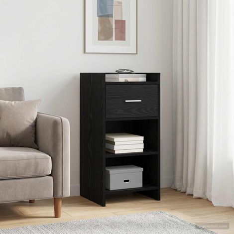 vidaXL Credenza Rovere Nero 40 x 36 x 80 cm Legno ingegnerizzato (1/5)