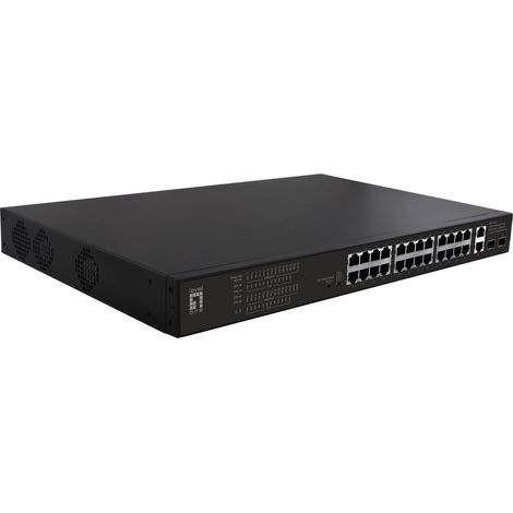 LevelOne FGP-2831 commutateur réseau Non-géré Fast Ethernet (10/100) Connexion Ethernet, supportant l'alimentation via ce port (PoE) 1U Noir