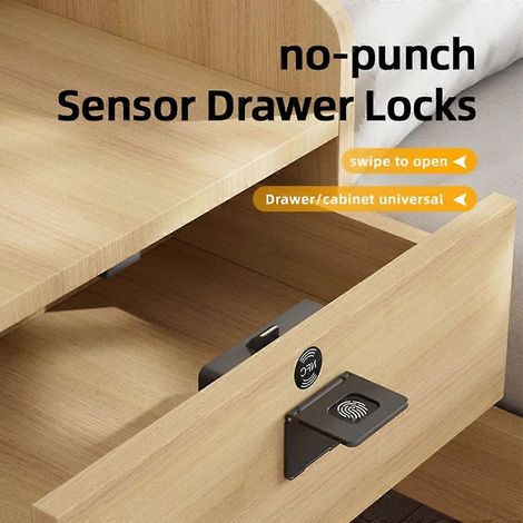 Serrure de porte intelligente, serrure électronique invisible, carte RFID, déverrouillage sans clé NFC, boîte aux lettres, armoire, meuble de rangement, serrure de tiroir (1/5)