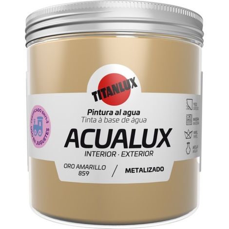 Pintura manualid. al agua 250 ml oro ama satin. metal. acual