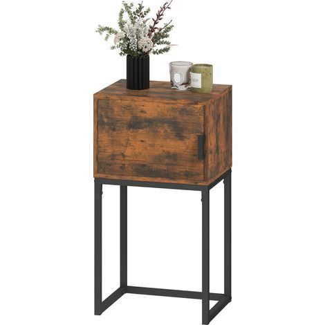 Console étroite, meuble de rangement, style industriel, salon/entrée, 40 x 30 x 76 cm, marron rustique (1/5)