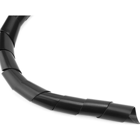 Lot de 2 protège-câble spiralé PP gaine hélicoïdale noir 25 mm accessoire protection câble (1/5)