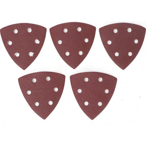 Ortviai Disques abrasifs triangulaires en alumine 90 x 90 x 90 mm, grain 100, 6 trous, lot de 100 pièces (1/5)