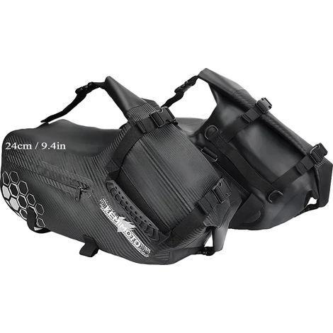 Alforjas para motocicleta, diseño impermeable, amplio espacio de almacenamiento, 28 L (2 unidades de 14 L). (1/2)