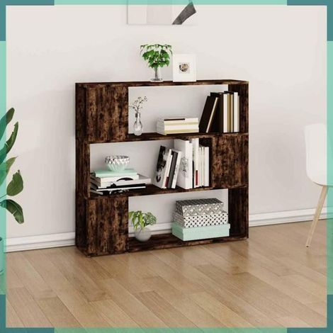 826647 Bibliothèque/Séparateur de pièce Chêne fumé 100x24x94 cm (1/5)