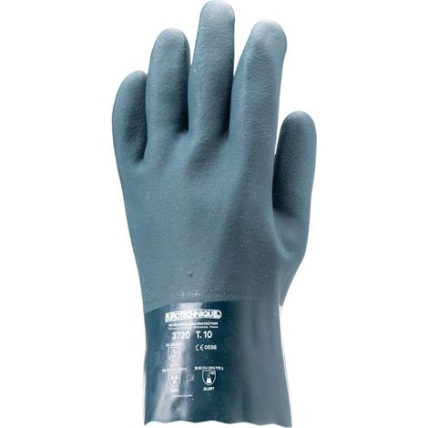 Lot de 10 paires de gants avec double enduction sur la main EUROCHEM 3720 - PVC Vert Taille 9 (1/3)