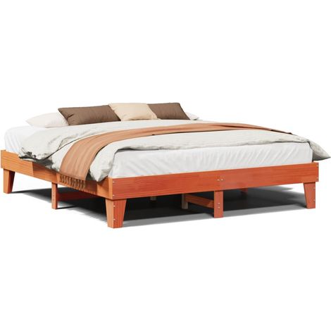 Maison Exclusive - Cama sin colchón madera maciza de pino marrón (1/5)
