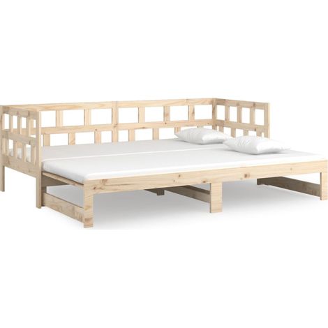 Maison Exclusive - Dormeuse Estraibile in Legno Massello di Pino 2x(80x200) cm