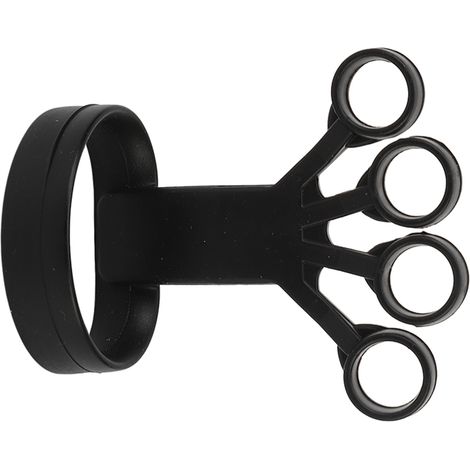 Entraîneur de doigts 4 doigts en silicone, renforceur de préhension pour escalade et musculation, noir 5kg / 11lb (1/5)