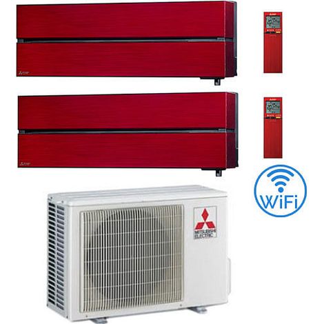Climatizzatore Condizionatore Mitsubishi Kirigamine Style Wifi R32 Rosso Dual Split Inverter 9000 + 9000 BTU con U.E. MXZ-2F53VF3 Classe A+++/A++ (1/5)