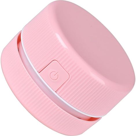 Mini aspirateur portatif rose en nylon et plastique multifonction Léger, silencieux, décoratif pour le bureau, 2 piles AA non incluses (1/5)